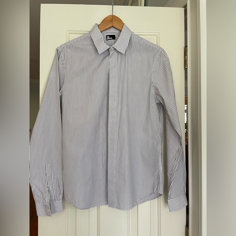 The Kooples Black and White Striped Dress Shirt